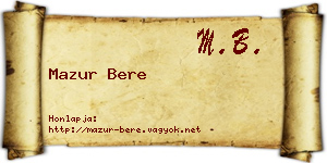 Mazur Bere névjegykártya